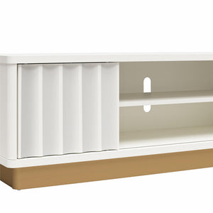 Rene - Scalloped TV Stand For TVs Up To 65" - White