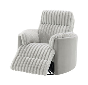 Emee - Corduroy Glider Recliner With Swivel - Gray - Best Buy Furniture