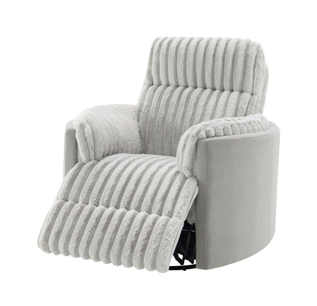 Emee - Corduroy Glider Recliner With Swivel - Gray - Best Buy Furniture