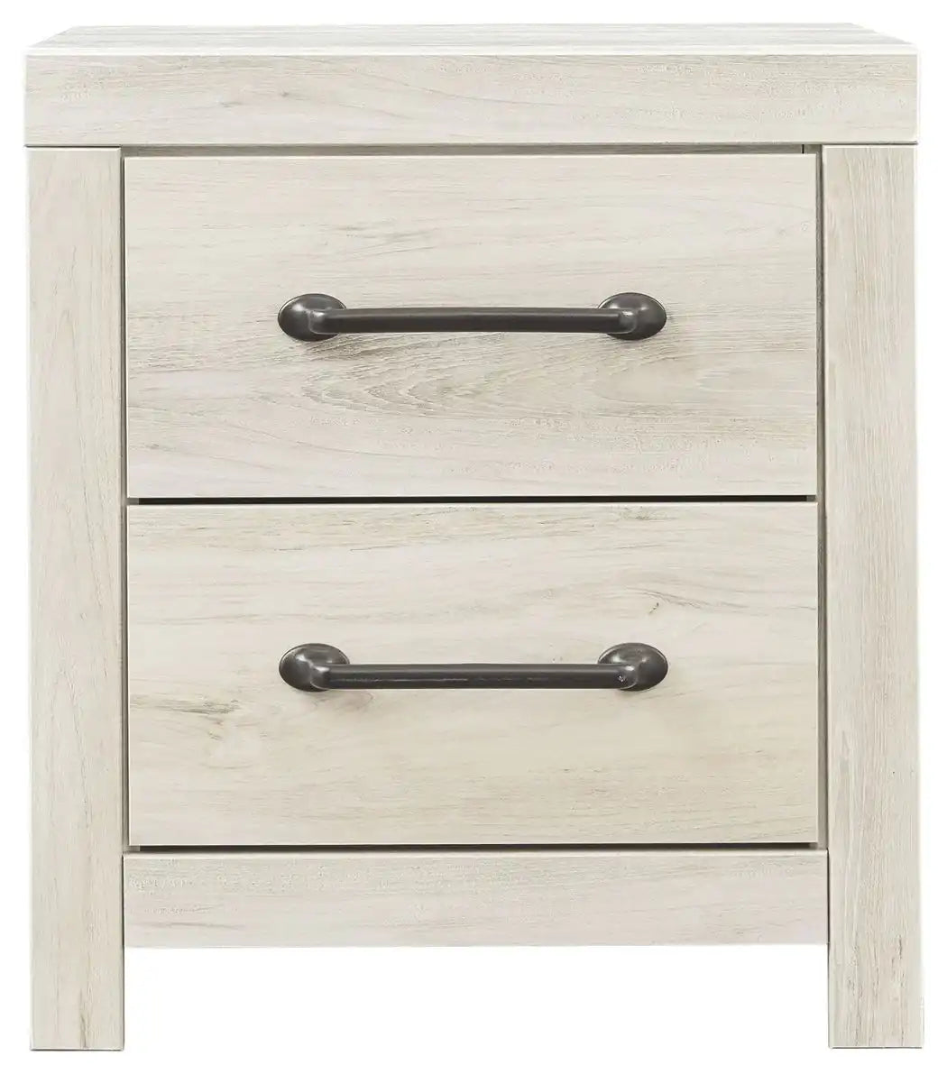 Cambeck - Two Drawer Night Stand - Whitewash - Best Buy Furniture