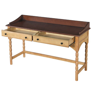 54'' Wooden Writing Desk with 2 Storage Drawers
