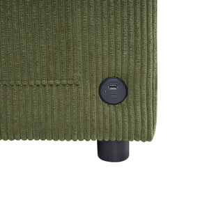 Sleeper Sofa With Foldable Mattress, USB Ports, Side Table & Storage Pocket