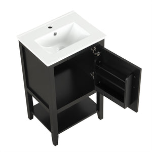 20" Bathroom Vanity with Sink and Storage Rack