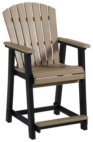 Fairen Trail - Barstool (Set of 2) - Black / Driftwood - Best Buy Furniture