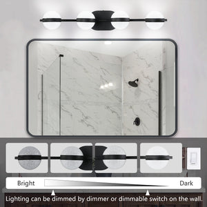 30" Black Minimalist LED Bathroom Vanity Light