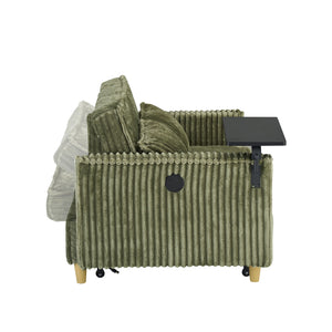 Pull Out Sofa With Movable Tabletop And USB Ports