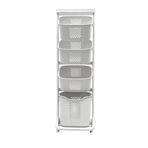 4-Tier Laundry Hamper Sorter with Wheels and Removable Baskets