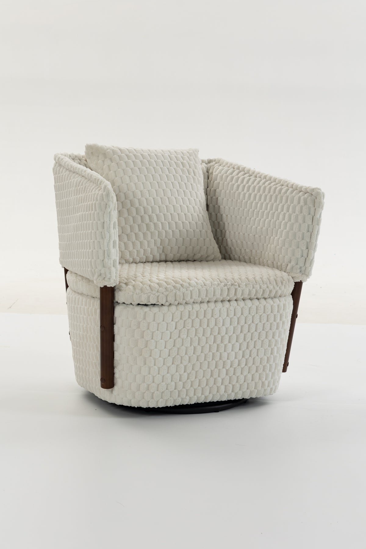 Mid Century Modern Accent Chair with Solid Wood Frame