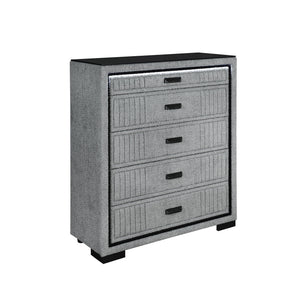 Isaiah - 5 Piece Bedroom Set With TV Lift-LED, Speakers And Fireplace