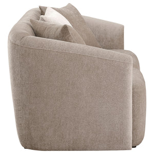 Silvana - Upholstered Rolled Loveseat With Curved Back And Foam Cushions - Beige