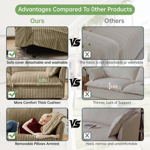 Slipcovered Long Sofa - 4 Seater Couch