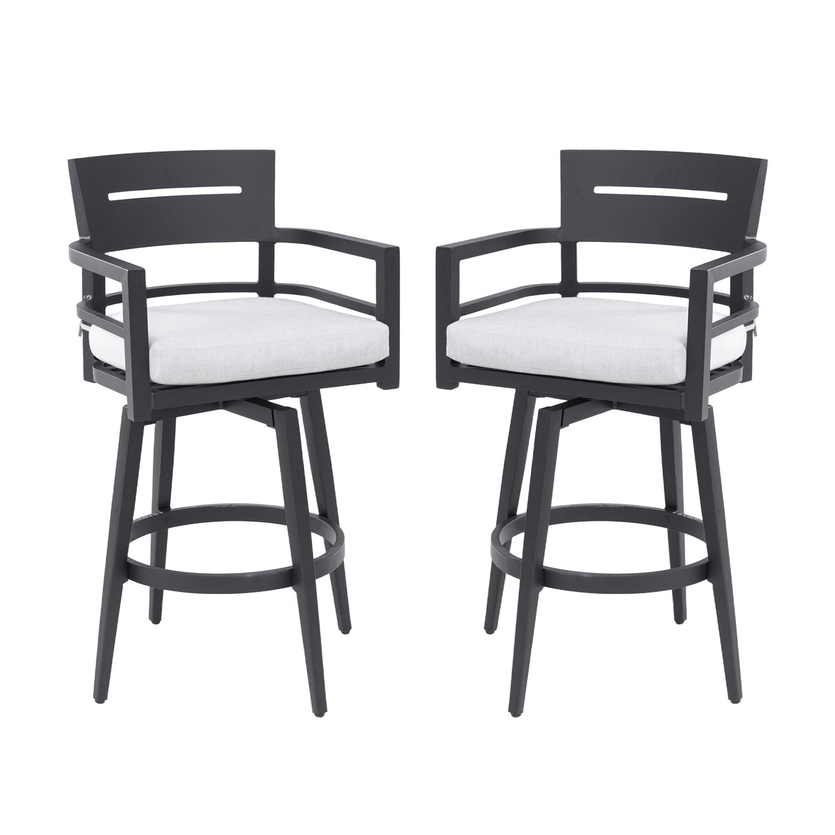 Modern Outdoor Swivel Bar Chairs Set of 2