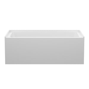 Alcove Soaking Bathtub With Skirt - Back-To-Wall Design, Compact - Glossy White