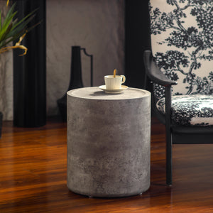 Modern Faux Concrete Round Corner Accent Table