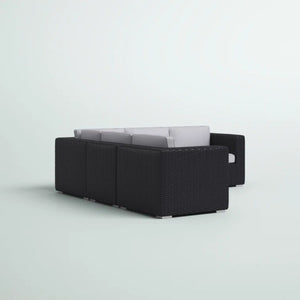 Luxurious Wicker Patio Sectional With Weather Resistant Sunbrella Cushions