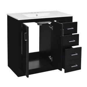 Bathroom Vanity With Sink Combo, Storage Cabinet, Freestanding Set With 3 Drawers & Soft Closing Doors