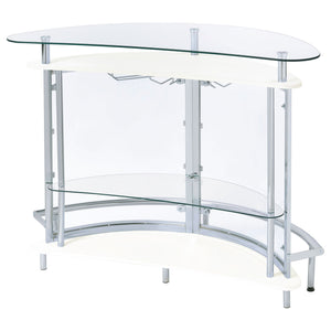 Strick - Freestanding Glass Top Home Bar Wine Cabinet - White