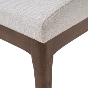 5 Piece Dining Set With Table And Upholstered Chairs - Light Beige / Walnut