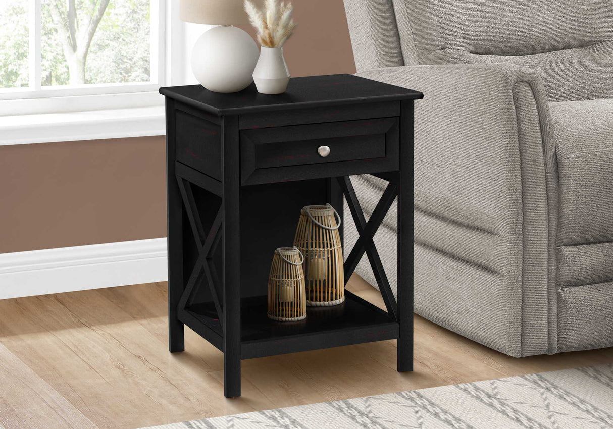 Accent End Table, 2 Tier, Storage Drawer, Transitional Style - Best Buy Furniture