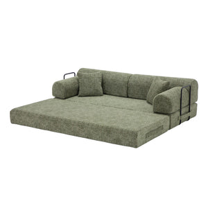 Modern 2 Tone Fabric Convertible Sleeper Sofa Bed