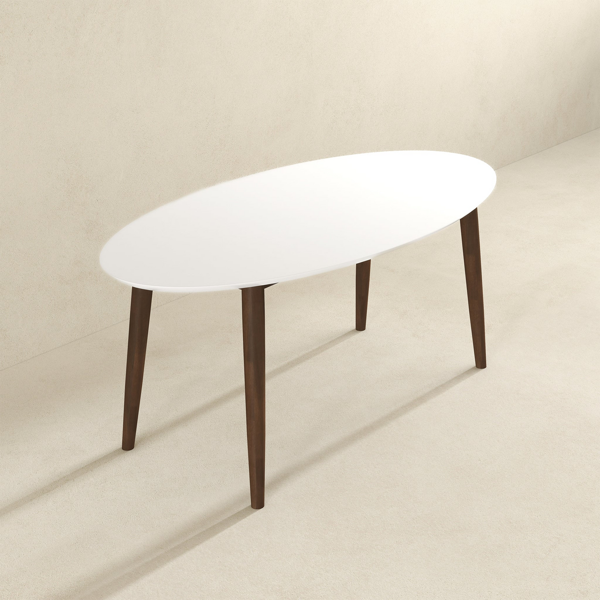 Ada Mid Century Modern Style Solid Wood Dining Table