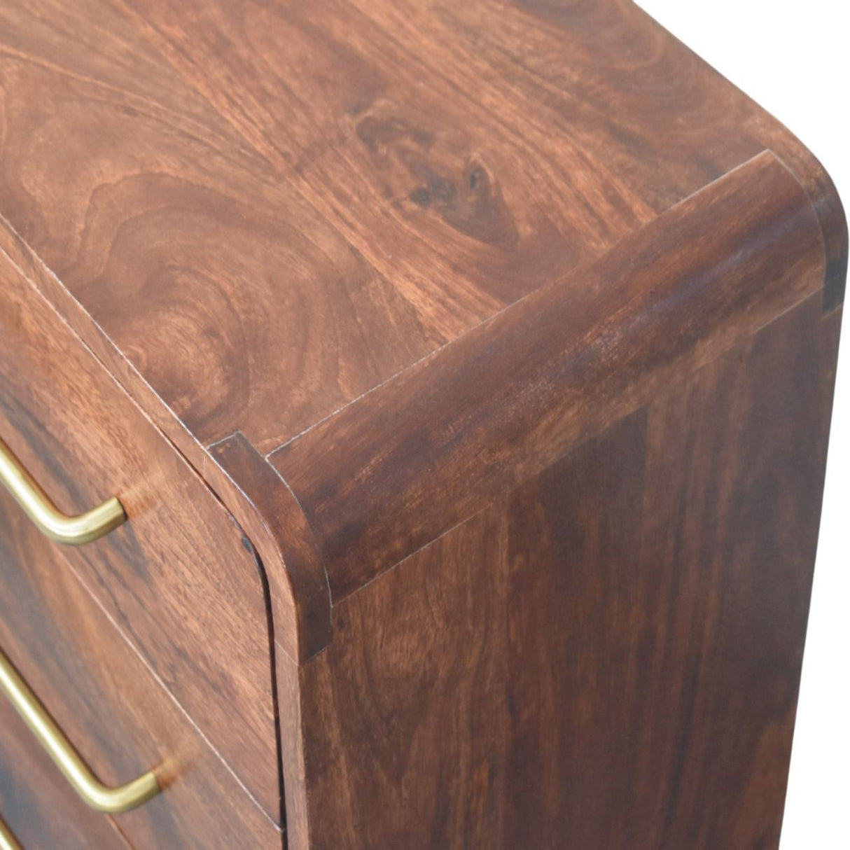 Solid Wood 3-Drawer Rounded Chest