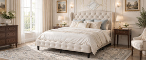 King Size Upholstered Platform Bed Frame