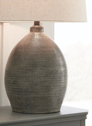Joyelle - Terracotta Table Lamp - Gray - Best Buy Furniture