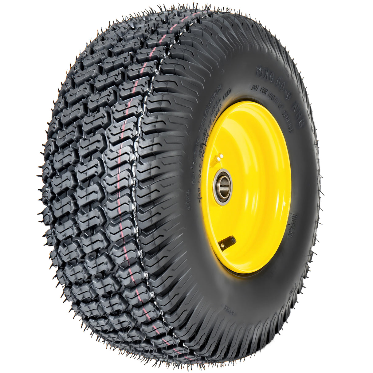 Set of 2 15x6.00-6 Lawn Mower Tires and Wheel Assembly