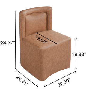 Set of 2 Camel PU Upholstered Dining Chairs