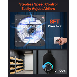 18 Inch Shutter Exhaust Fan with Variable Speed Controller