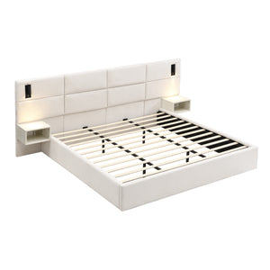 Soft, Comfortable, Luxurious Upholstered Smart Bed with Reading Light - King