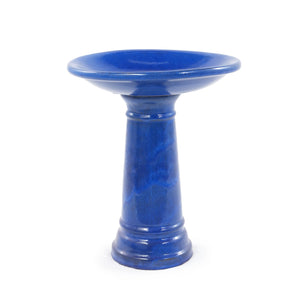 Ceramic Pedestal Bird Bath for Outdoor Garden