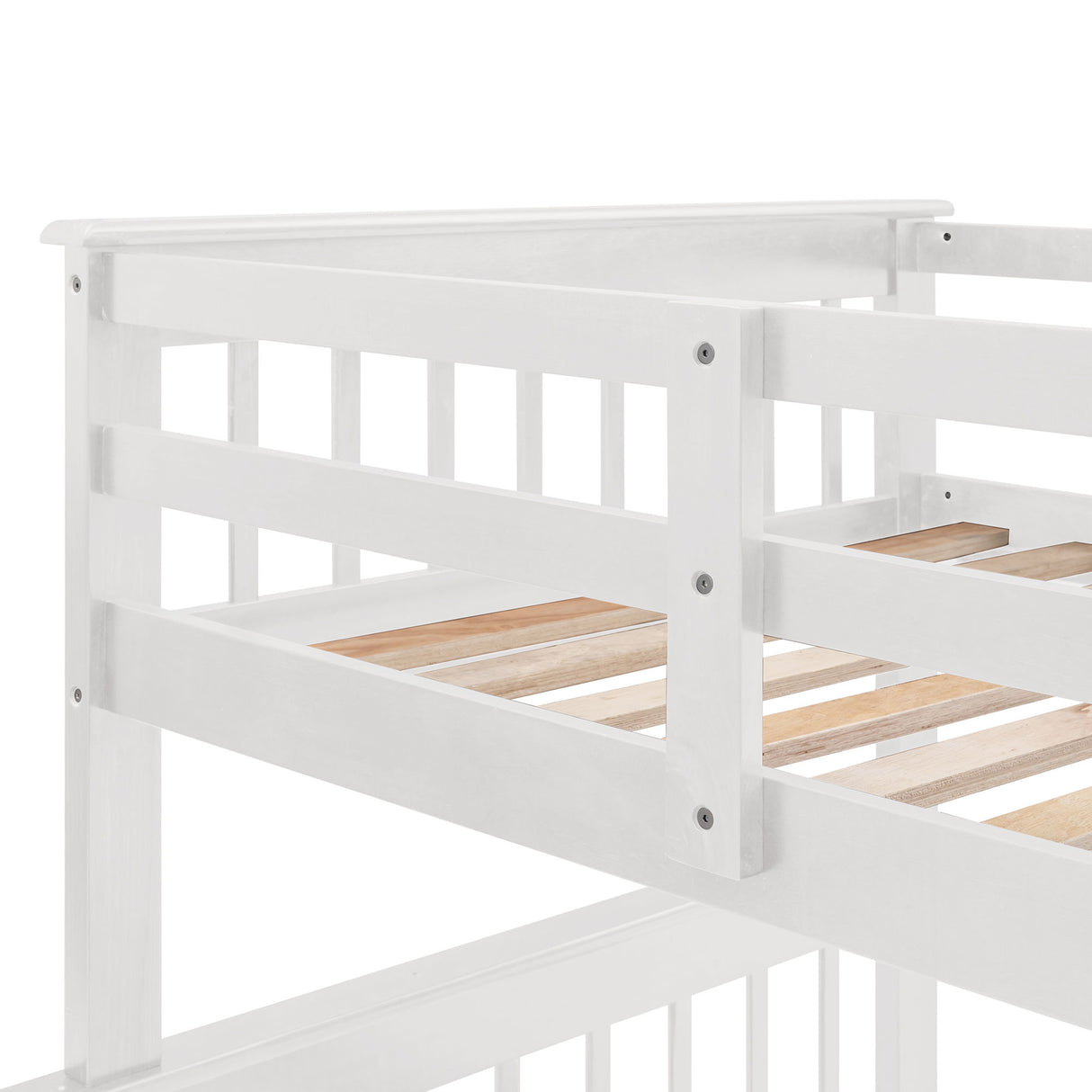 Stairway Bunk Bed With Storage And Guard Rail For Bedroom