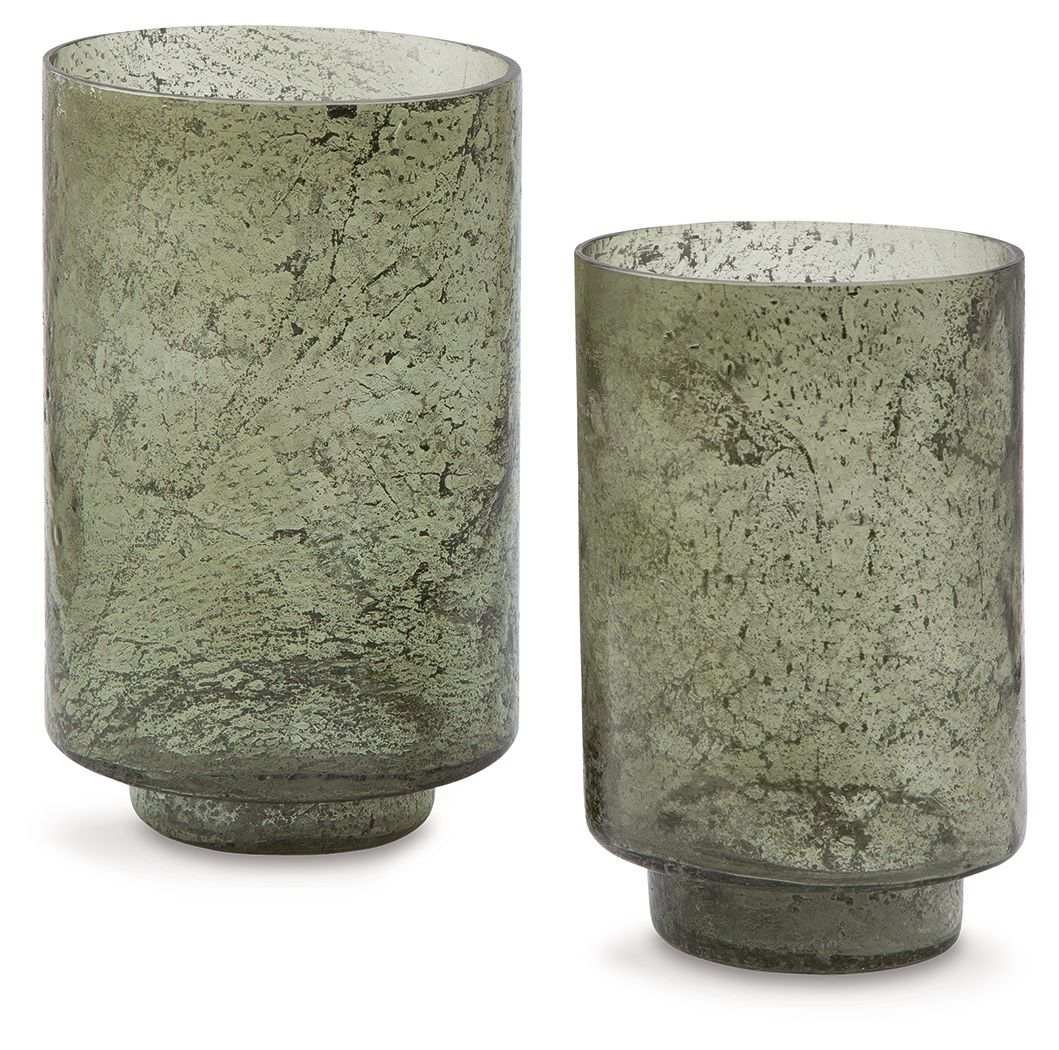 Clarkton - Candle Holder Set (Set of 2) - Green - Best Buy Furniture