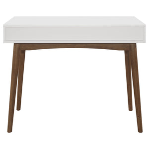 1 Drawer Writing Desk, Compact Size For Home Office - White