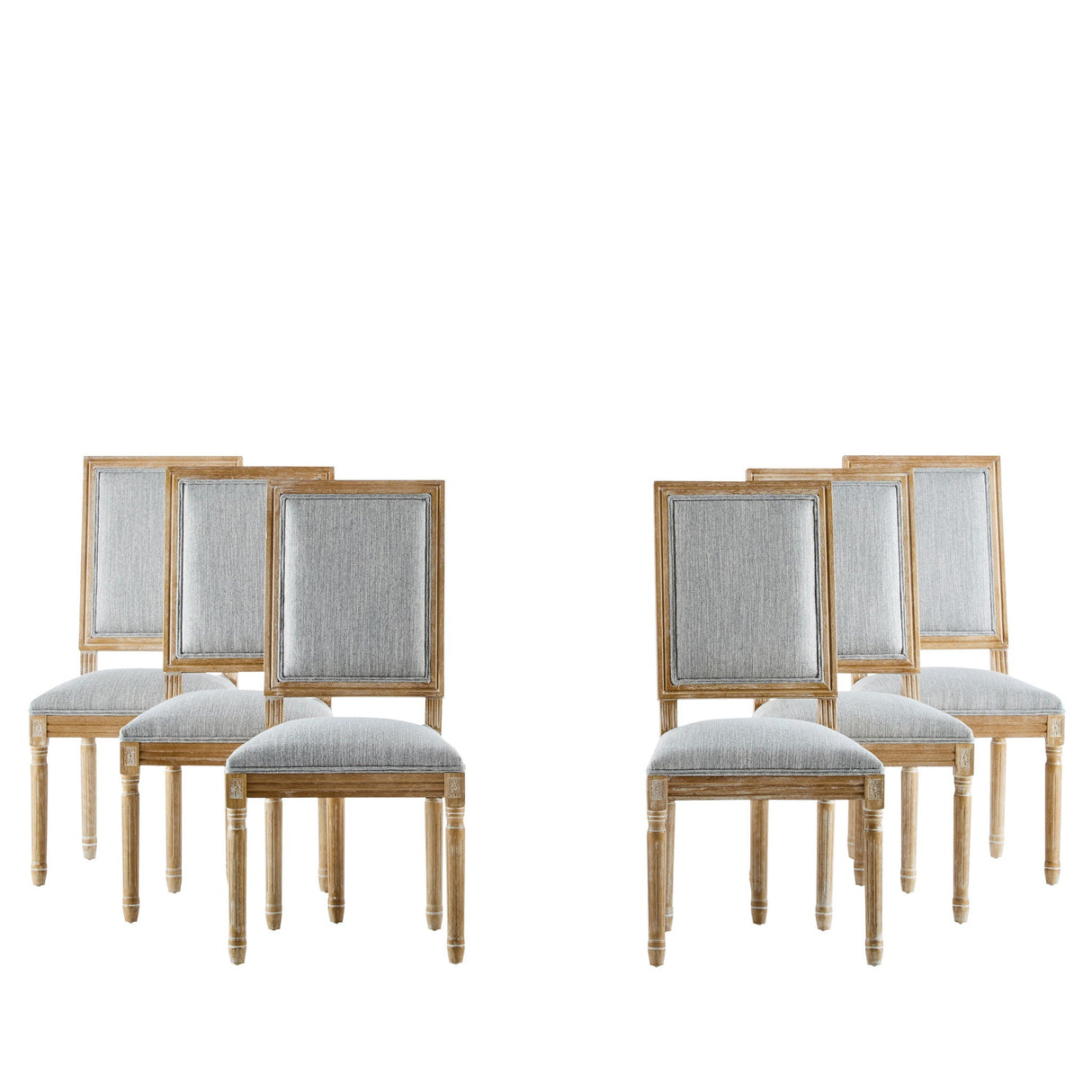 French Country Style Dining Chair With Upholstered Seating And Fluted Legs - Best Buy Furniture