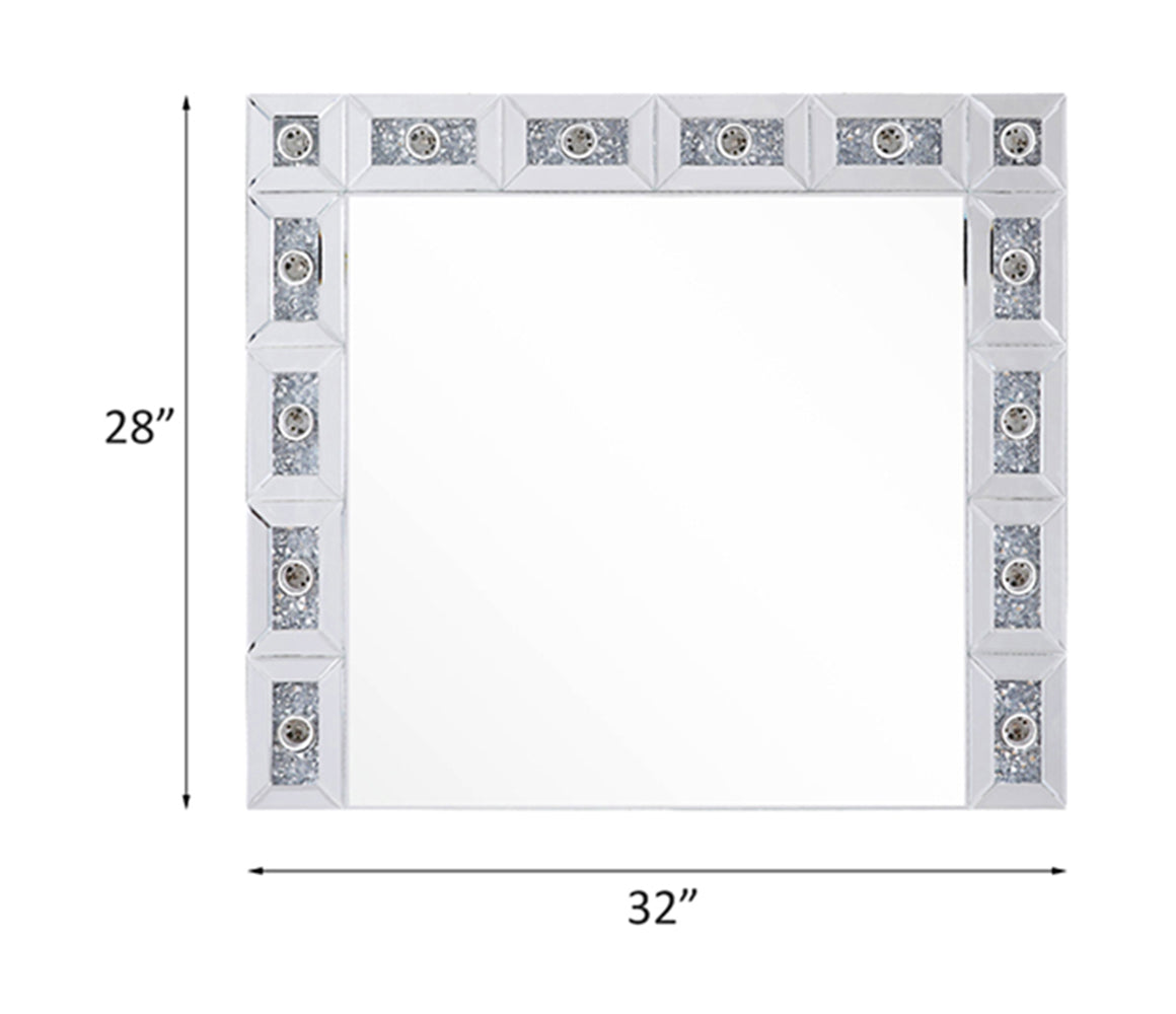 Noralie Mirrored & Faux Diamonds Accent Mirror