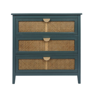 3 Drawer Cabinet, Natural Rattan, American Furniture