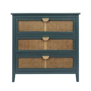 3 Drawer Cabinet, Natural Rattan, American Furniture