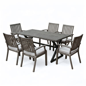 7-Piece Outdoor Dining Set with Aluminum Chairs