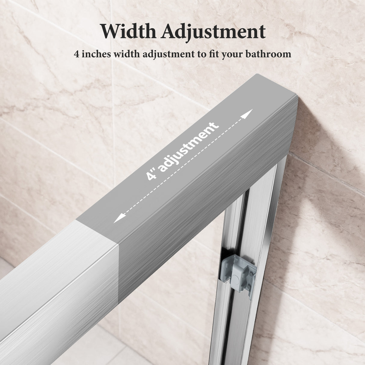 50-54"W x 70"H Semi-Frameless Double Sliding Shower Door