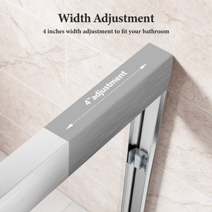 50-54"W x 70"H Semi-Frameless Double Sliding Shower Door