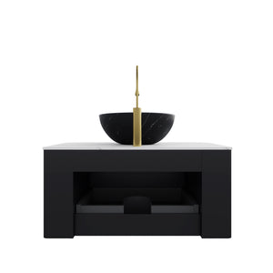 DINA 30" Bathroom Vanity & Sink with Floating Curved Edges