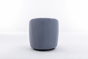 Teddy Fabric Swivel Accent Armchair Barrel Chair With Powder Coating Metal Ring