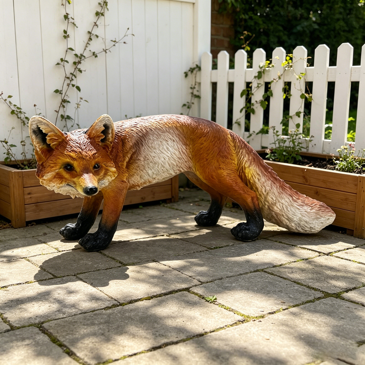 19.69" Long Realistic Red Fox Statue