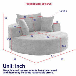Swivel Chair With Rotating Base For Living Room