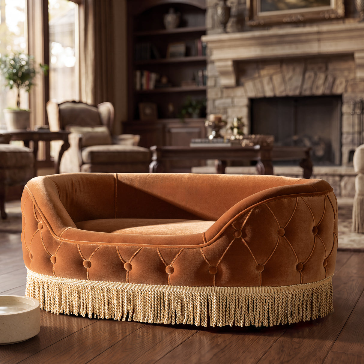 Monroe 33" Dog Sofa Bed - Medium in Burnt
