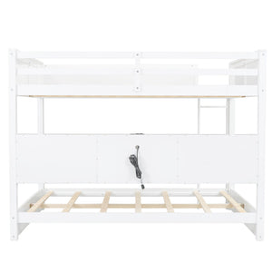 Bunk Bed With Storage Cabinets And USB Ports