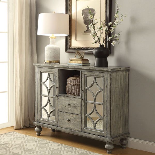 Velika - Weathered Console Table With 1 Open Compartment Storage - Gray - Best Buy Furniture